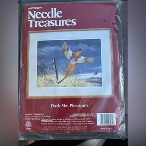 Needle Treasures Dark Sky Pheasants‎ Stitchery Kit